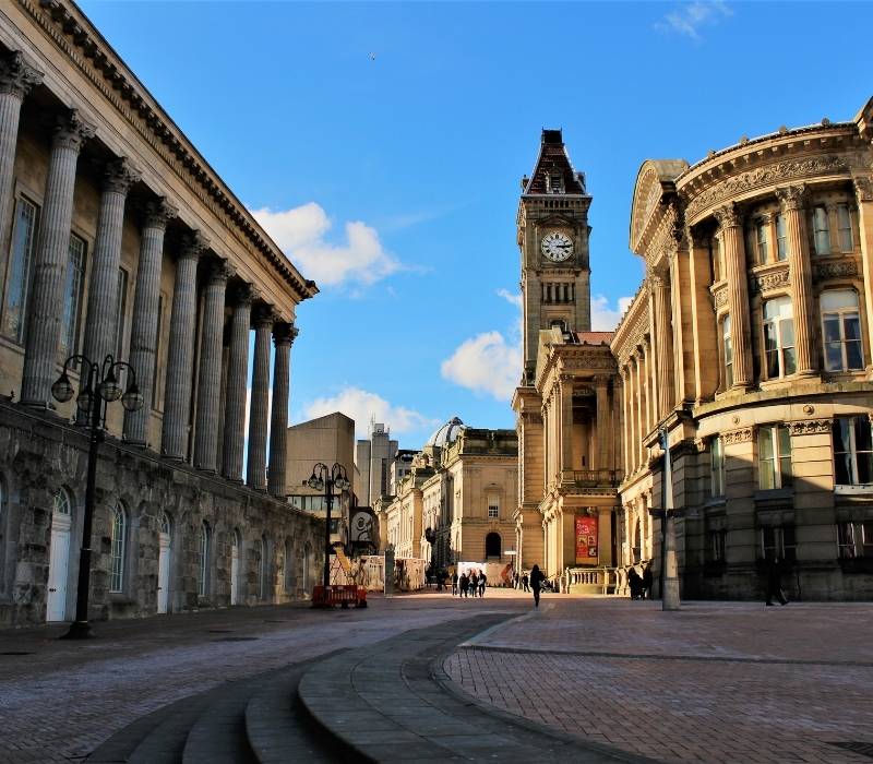 Birmingham city centre square, England