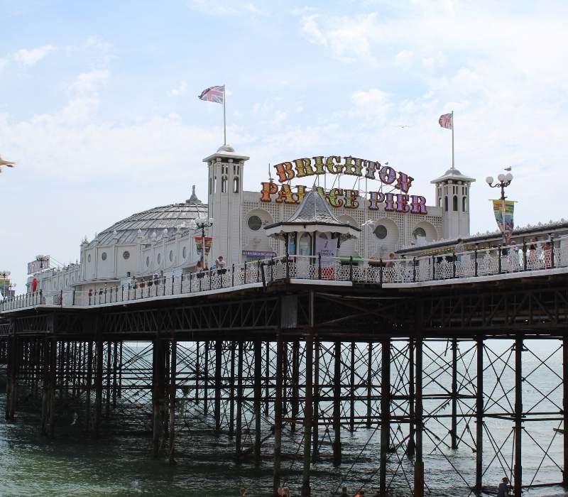 Brighton Palace Pier on the seafront in Brighton, England
