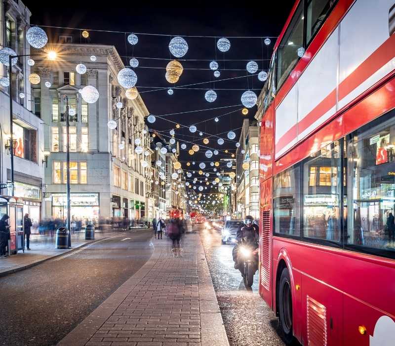 Festive Christmas markets and holiday lights 
